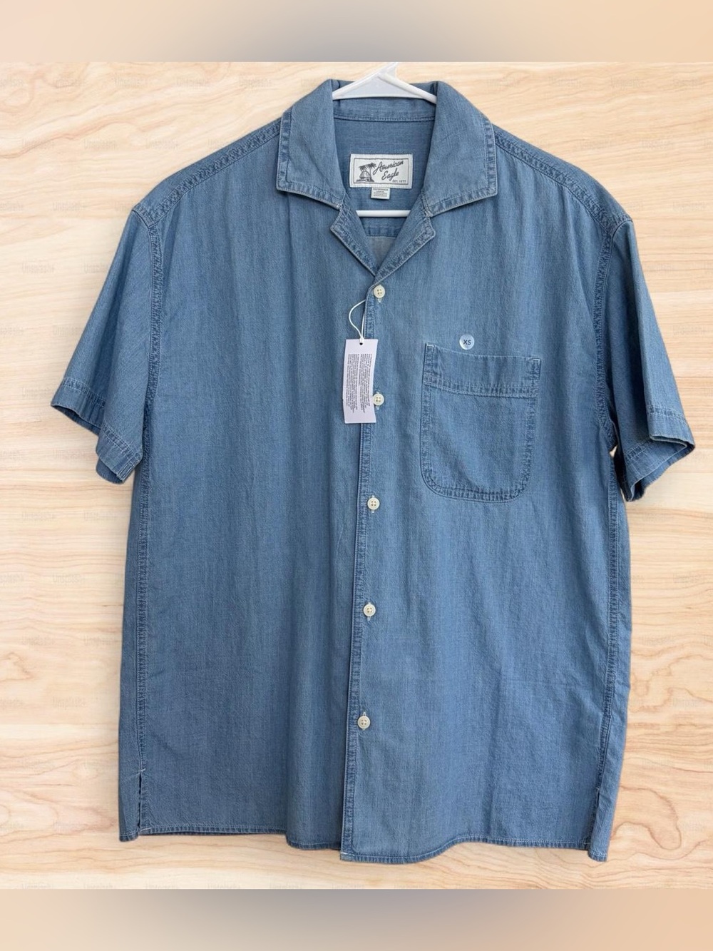 American Eagle Outfitters Blue Short-Sleeve Shirt XS